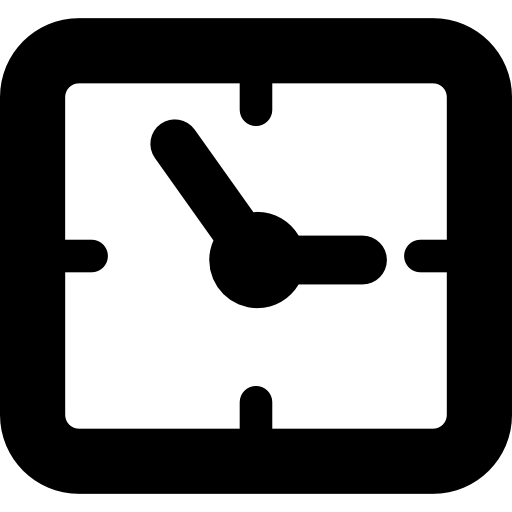 Clock of rectangular shape